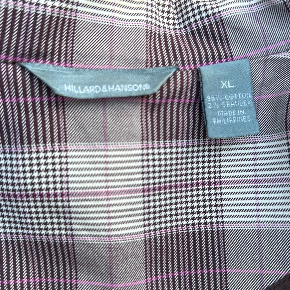 💜💜💜Hillary & Hanson XL purple houndstooth jacket blazer - Picture 7 of 8